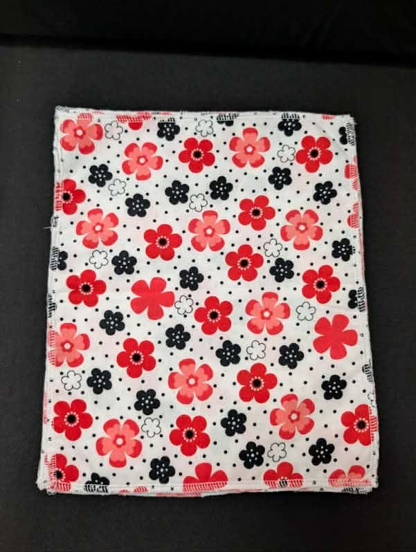 Red floral reusable paperless towel fabric pattern